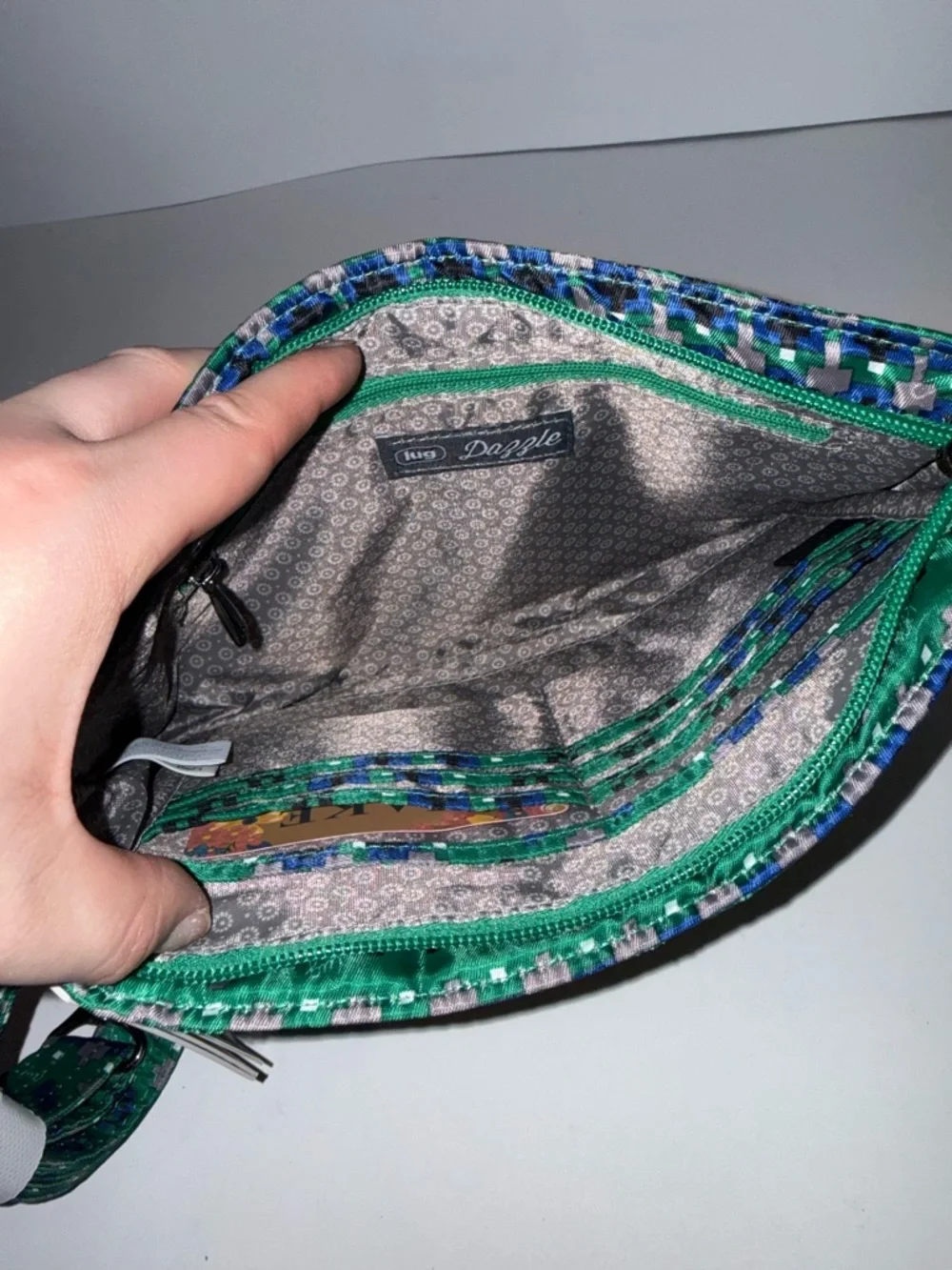 lug Green and Blue Patterned Crossbody Bag - Picture 5 of 5